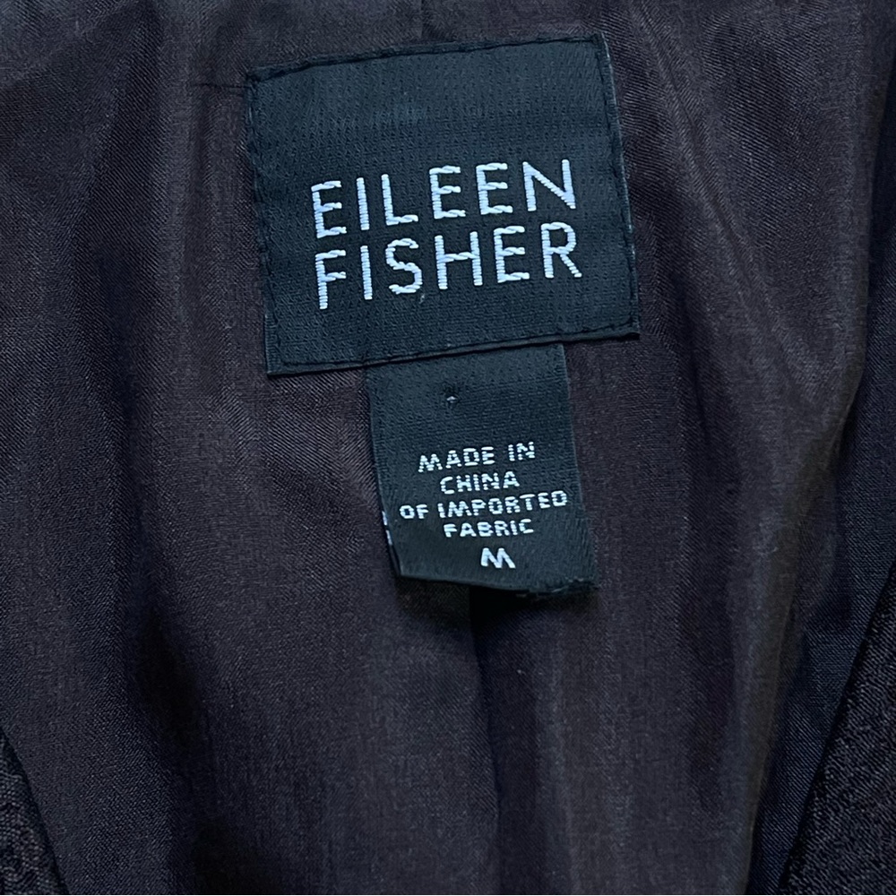 Eileen Fisher Chocolate Brown Crinkle 100% Silk Shirt Jacket Shacket Size M - Picture 6 of 16